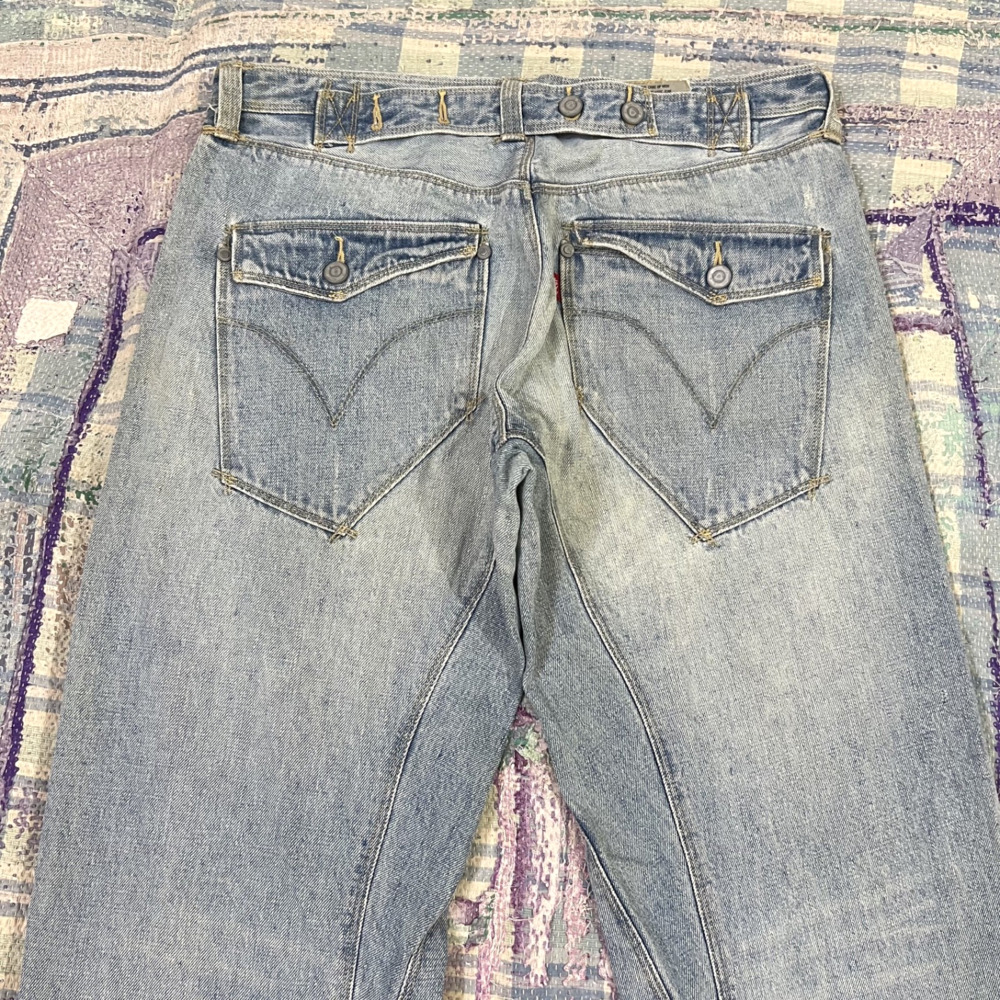 VTG Levis Engineered Jeans 36x32 Buckle Back 10th Anniversary Flap Twisted